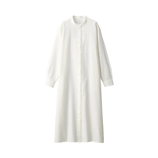 Women's Cotton Kapok Oxford Long Sleeve Dress Off White MUJI