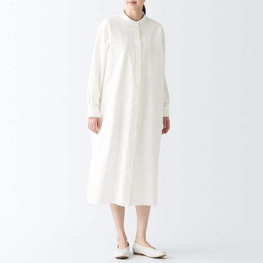 Women's Cotton Kapok Oxford Long Sleeve Dress MUJI