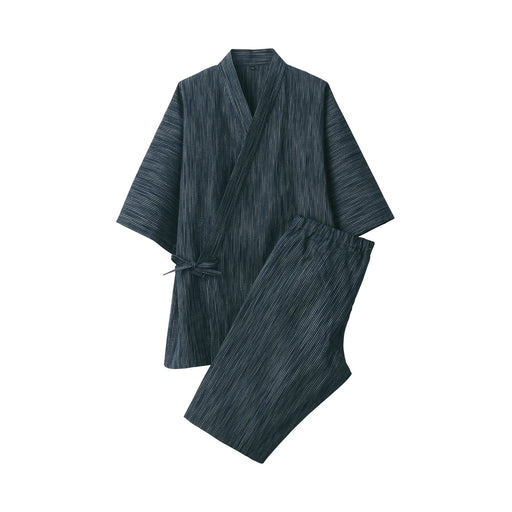 Men's Shijira Jinbei Loungewear Set Dark Navy Pattern MUJI