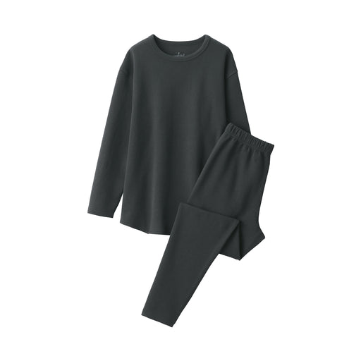 Women's Double Knit Loungewear Set Dark Gray MUJI
