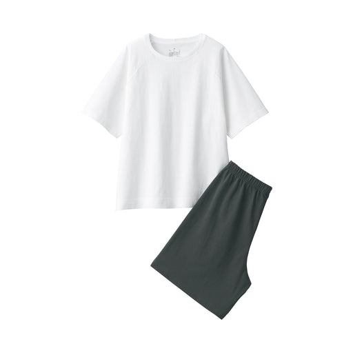 Women's Heavy Weight Jersey Short Sleeve Loungewear Set White MUJI