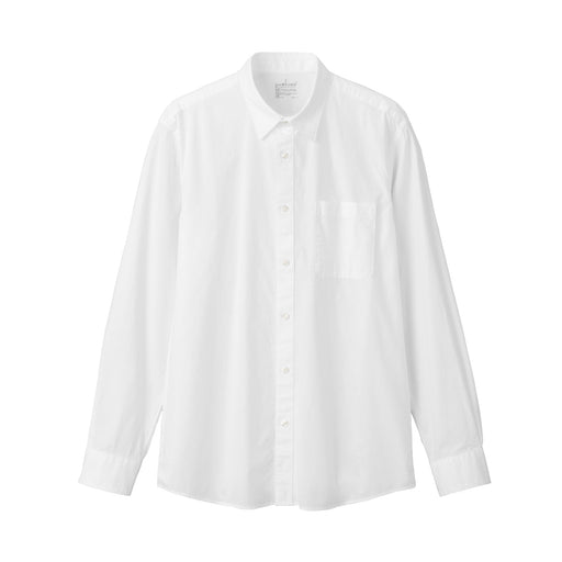 Men's Washed Broad Long Sleeve Shirt White MUJI