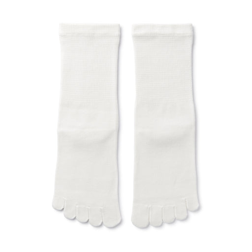 Women's Right Angle 5-Toe Loose Top Socks Off White MUJI