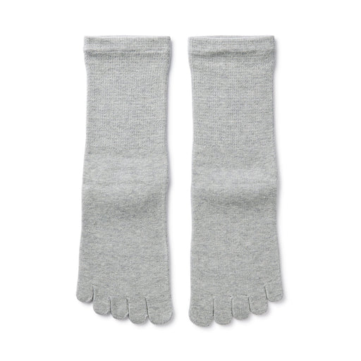 Women's Right Angle 5-Toe Loose Top Socks Gray MUJI