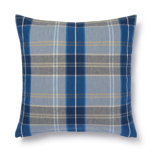Indian Cotton Madras Check Cushion Cover Dark Blue 16.9 x 16.9" (43x43cm) MUJI