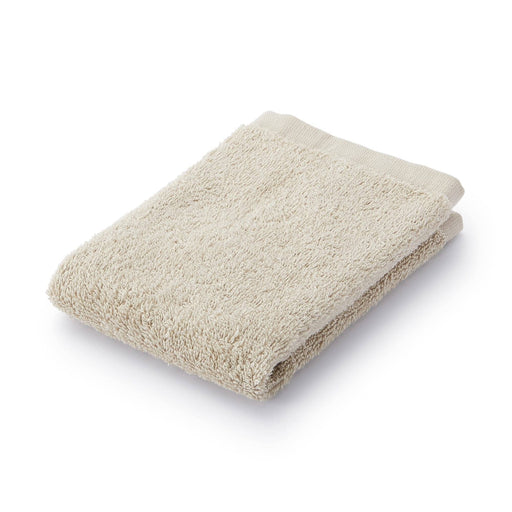 Pile Weave Hand Towel with Loop Beige MUJI