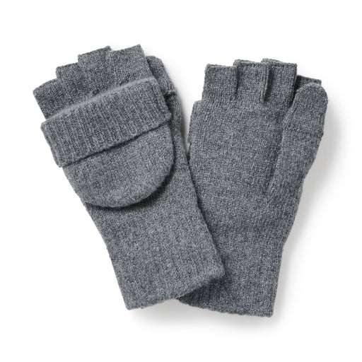 Recycled Polyester Blend Fingerless Gloves Gray MUJI