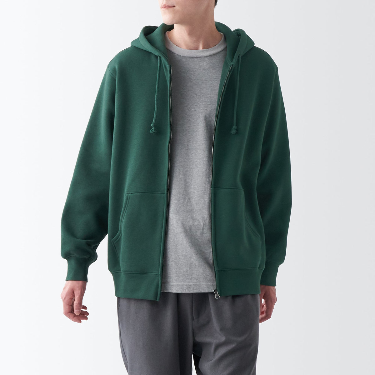 Men's Sweatshirt Zip Up Hoodie | Men's Loungewear | MUJI USA