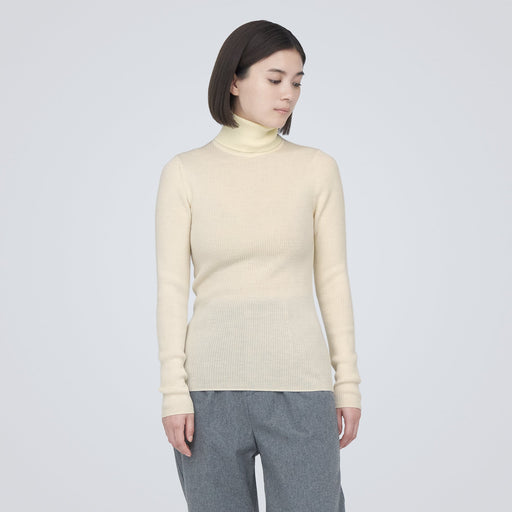 Women's Washable Ribbed Turtleneck Sweater MUJI