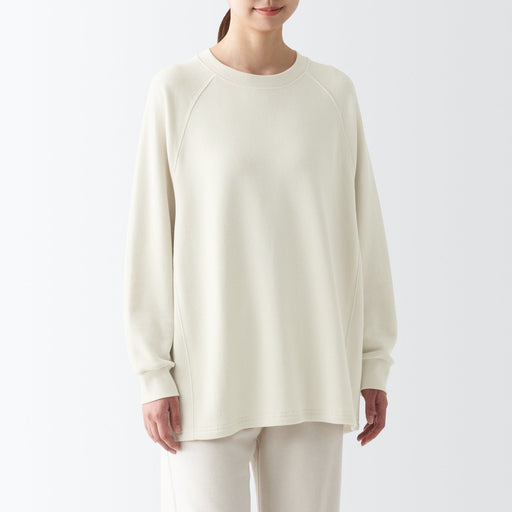 Women's Stretch French Terry Oversized Pullover Ivory MUJI