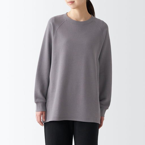 Women's Stretch French Terry Oversized Pullover Purple MUJI