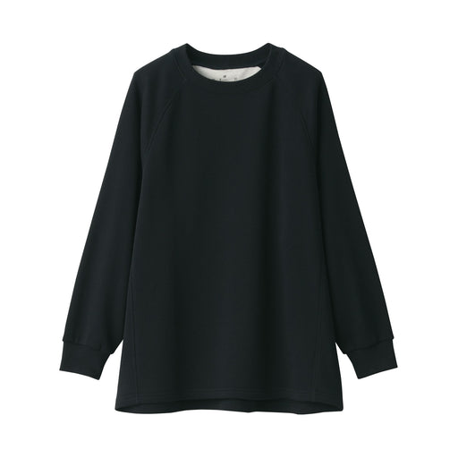 Women's Stretch French Terry Oversized Pullover Black MUJI