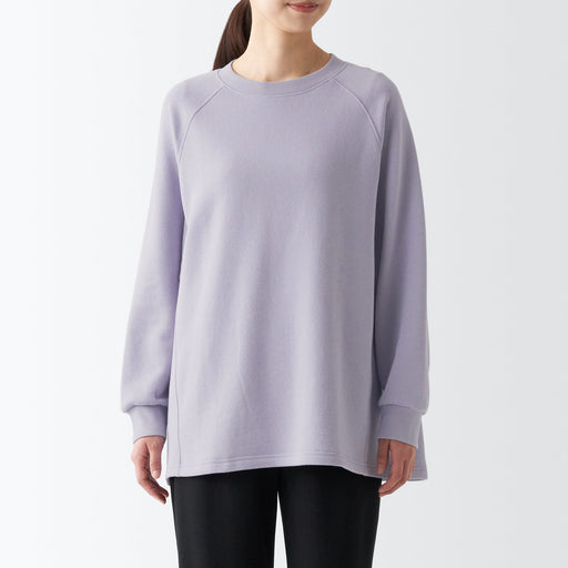 Women's Stretch French Terry Oversized Pullover Lavender MUJI
