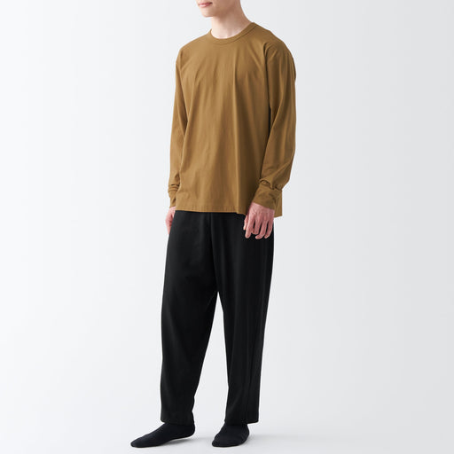 Men's Cotton Blend, Light Long Sleeve Loungewear Set Camel MUJI