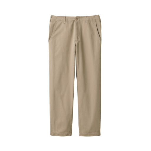 Men's Slub Yarn Chino Regular Pants (L 30inch / 76cm) Light Beige MUJI