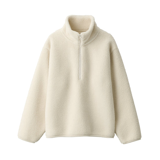 Women's Boa Fleece Half-Zip Pullover Ivory MUJI