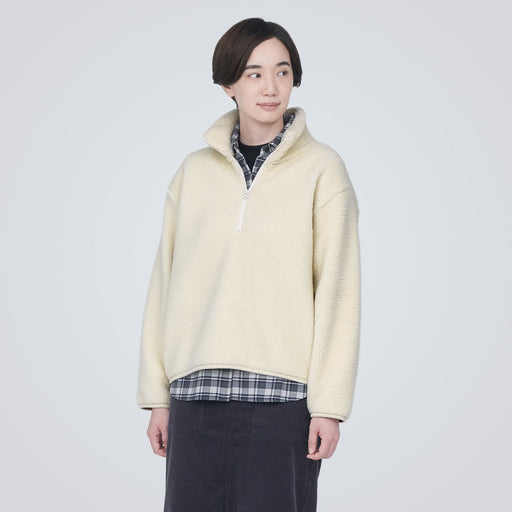 Women's Boa Fleece Half-Zip Pullover MUJI