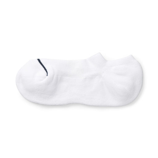 Right Angle Pile Sneaker Socks White Stripe MUJI