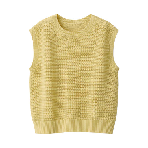 Women's High-Twist Mesh French Sleeve Sweater Smoky Yellow MUJI