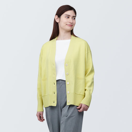 Women's Washable Milano Rib Knit V-Neck Cardigan MUJI
