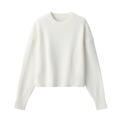 Women's Washable Rib Knit Short Sweater Off White MUJI