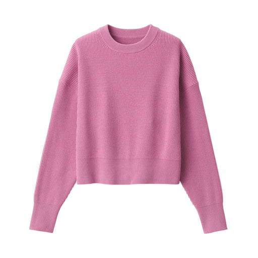 Women's Washable Rib Knit Short Sweater Pink MUJI
