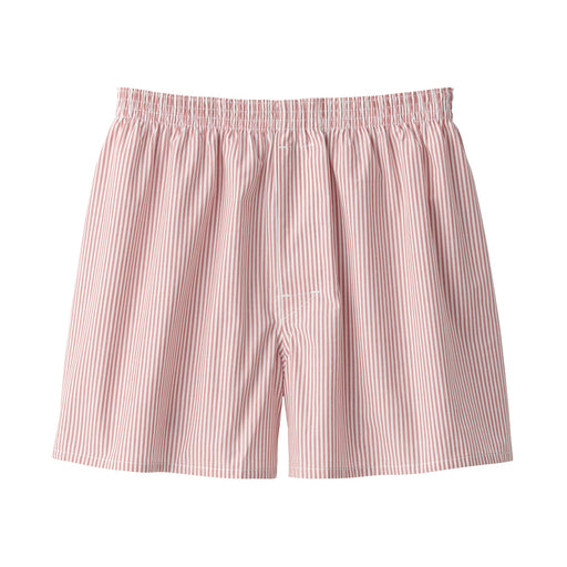Men's Cotton Broadcloth Front Open Trunks Red Stripe MUJI