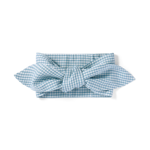 Cool Touch Patterned Scarf with Pocket Light Blue Check MUJI