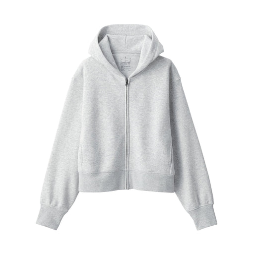 Women's Sweatshirt Zip-Up Hoodie Light Gray MUJI