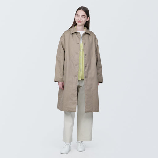 Women's Kapok Blend Stand Fall Padded Coat MUJI