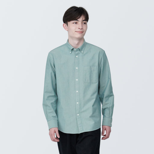 Men's Washed Oxford Button Down Shirt MUJI