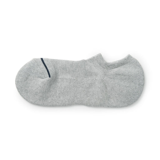 Right Angle Pile Sneaker Socks Gray Stripe MUJI
