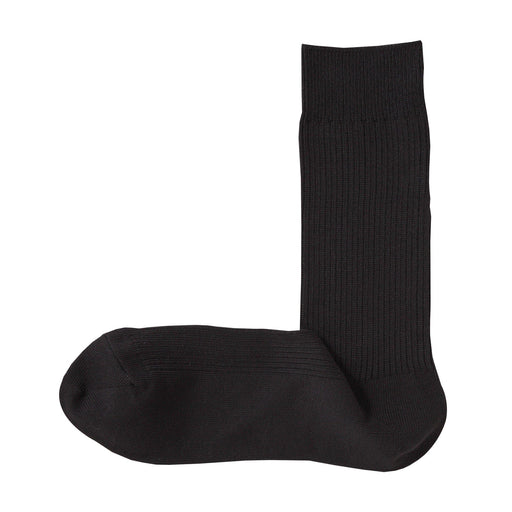 Right Angle Ribbed Socks Black MUJI