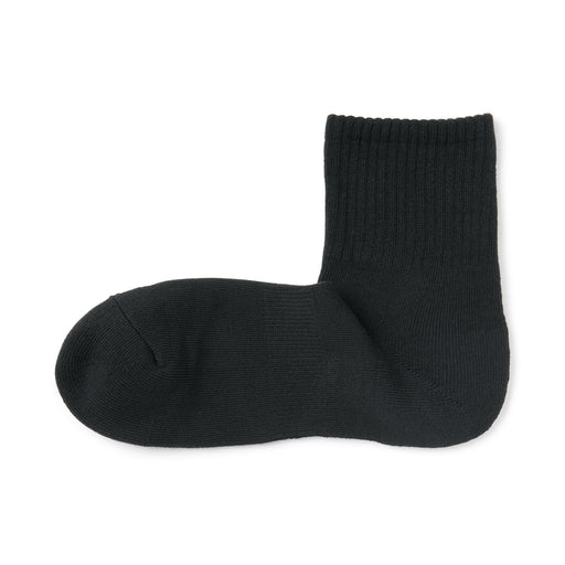 Right Angle Pile Short Socks Black MUJI