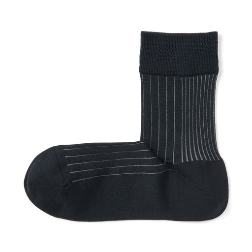 Lustrous Cotton Yarn Short Socks Black 23-25cm (US W7-9 M5-7.5) MUJI