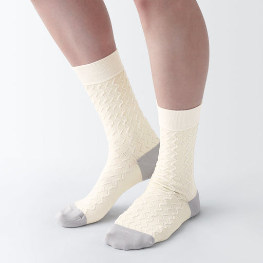 Lustrous Cotton Yarn Pattern Stitch Socks MUJI
