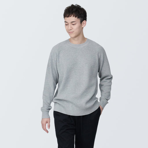 Men's Washable Ribbed Crew Neck Sweater MUJI