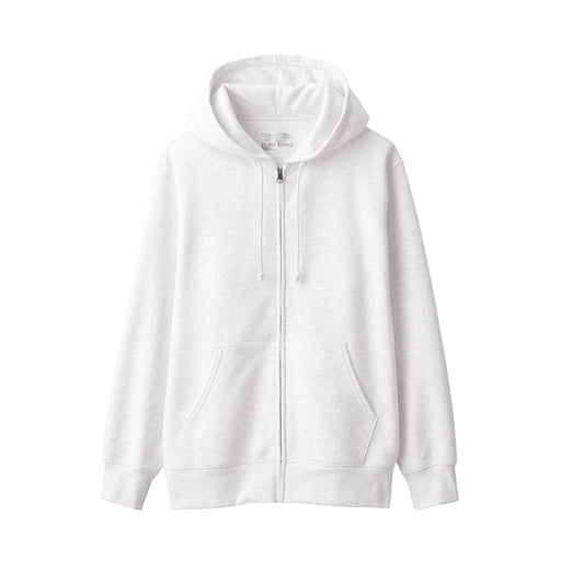Men's Sweatshirt Zip-Up Hoodie Light Gray MUJI