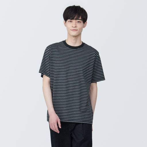 Men's Jersey Crew Neck Short Sleeve Striped T-Shirt MUJI