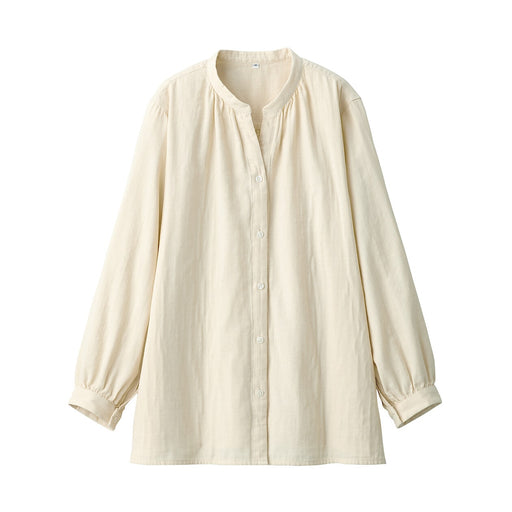 Women's Kapok Blend Double Gauze Long Sleeve Blouse Natural MUJI