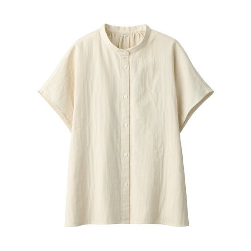 Women's Kapok Blend Double Gauze Short Sleeve Shirt Natural MUJI