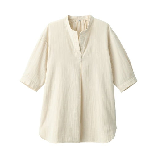 Women's Kapok Blend Double Gauze Short Sleeve Tunic Natural MUJI