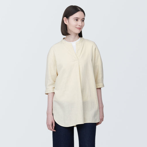 Women's Kapok Blend Double Gauze Short Sleeve Tunic MUJI