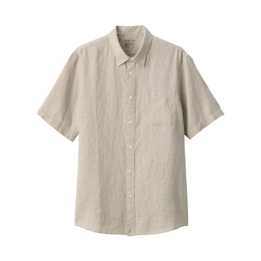Men's Linen Short Sleeve Shirt Natural MUJI