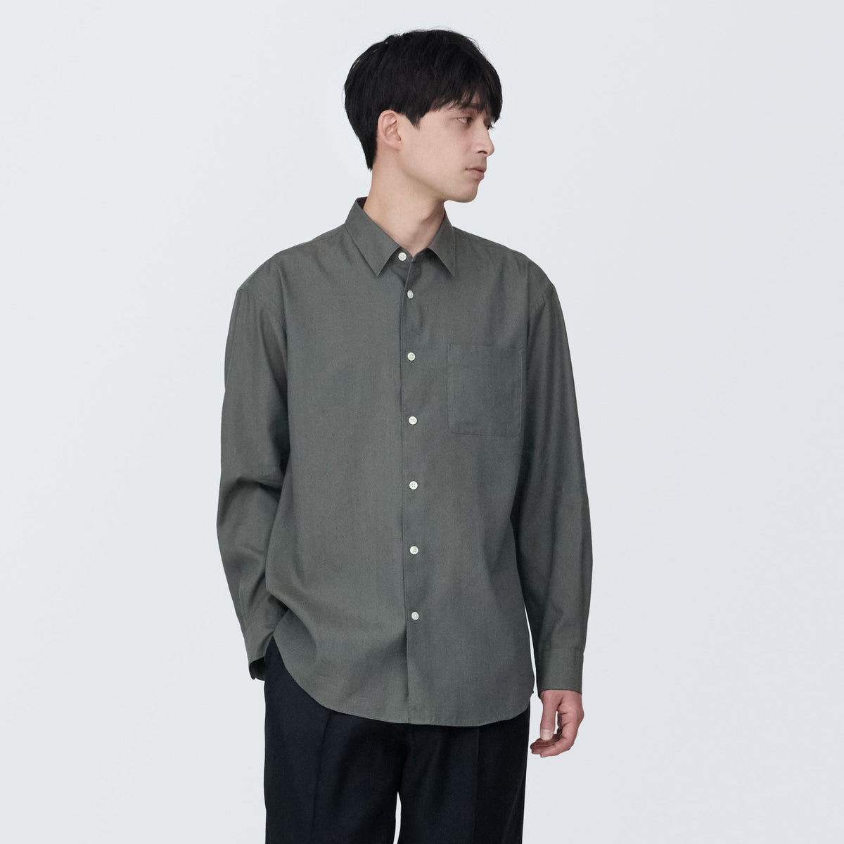 Men's Hemp Blend Long Sleeve Shirt | Hemp & Linen Clothing | MUJI USA