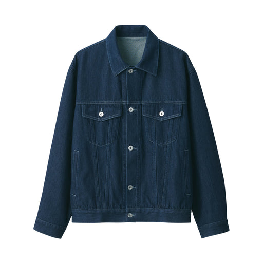 Men's Kapok Blend Denim Jacket Dark Navy MUJI