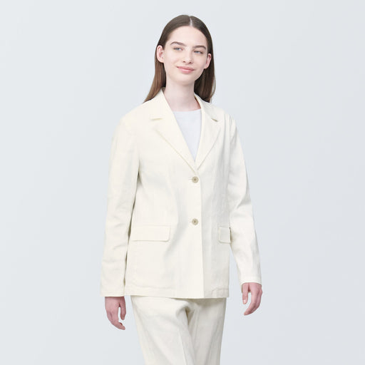 Women's Stretchy Hemp Mix Tailored Jacket MUJI