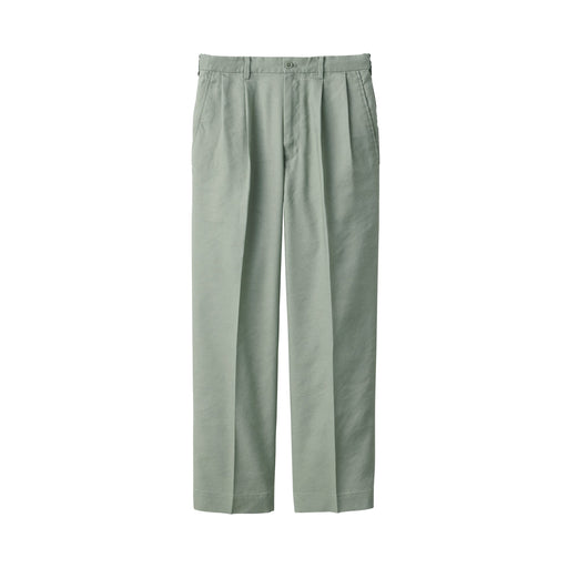 Men's Hemp Blend Straight Pants Light Green MUJI