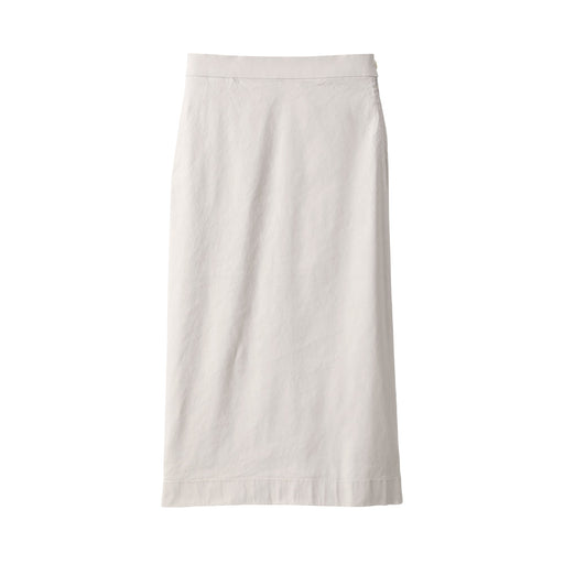 Women's Stretchy Hemp Mix Straight Skirt Light Gray MUJI