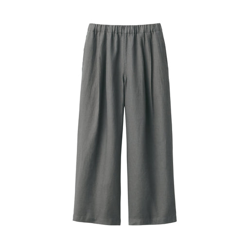 Women's Linen Easy Wide Pants Charcoal Gray MUJI
